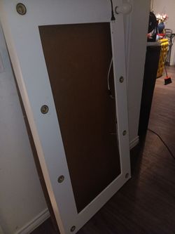 Lighted Vanity Mirror with White Frame