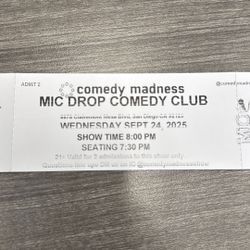 Mic Drop Comedy Club Tickets - Wednesday 9/24