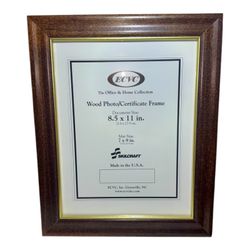ECVC / Skilcraft Wood Photo & Certificate Frame – Classic Brown (8.5" x 11") NEW