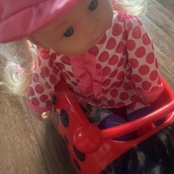 Push Or Pull Lady Bug And Baby Doll 