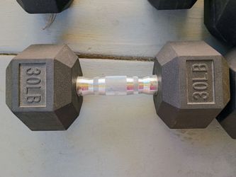 30 lb Single Rubber Hex Dumbbell