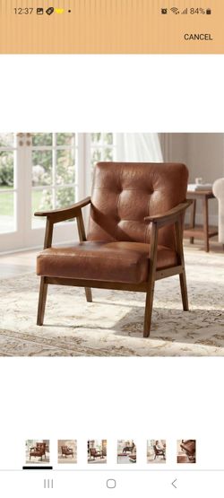 VASAGLE Accent Chair, PU Leather Armchair, Button Tufted, Thick Cushion
Mid Century Modern Lounge Seating, Living Room Chair, Bedroom, Reading Nook, H