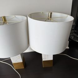 Marble And Brass Table lamps 