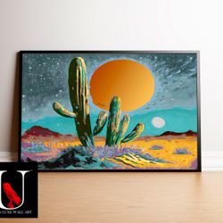 Big 24x36 Framed Art Print - Desert Cactus Sunshine