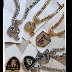 L.A. Dodgers Baseball Iced Chain Necklace All Sold Separately SHIPPING AVAILABLE