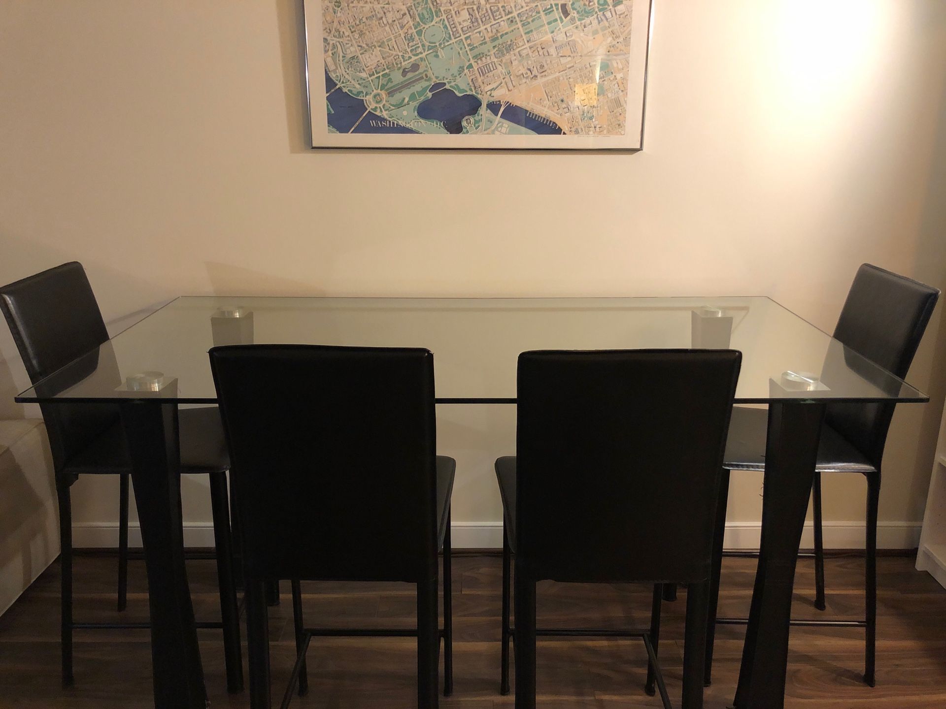 Glass Dining Table with Chairs