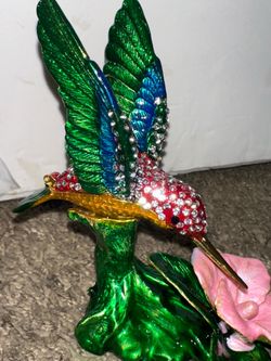 Jeweled Hummingbird Trinket Box