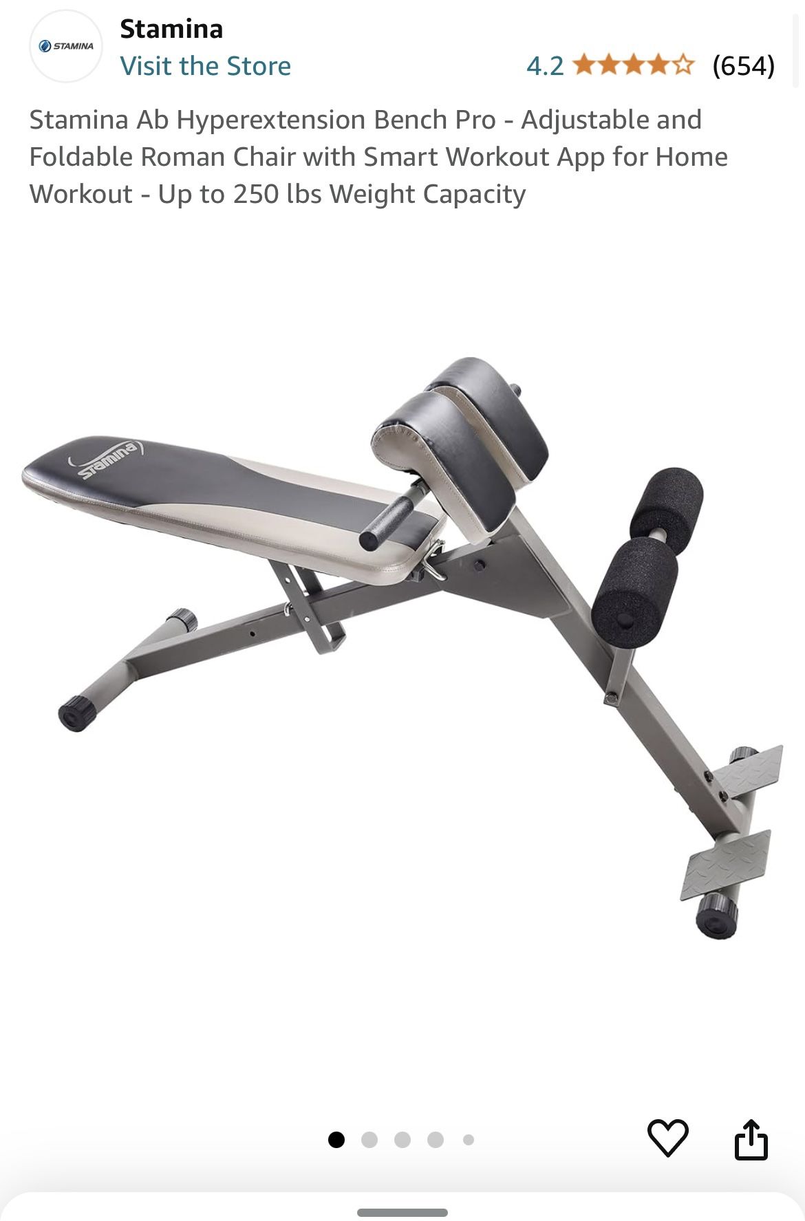 Stamina Ab Hyperextension Bench Pro