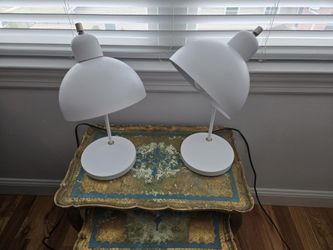 2 Small White Desk Lamps