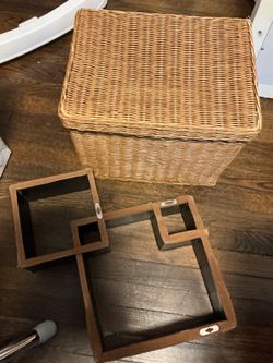A nice wall shelf with beautiful basket with cover both for $10