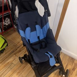 gb Pockit+ All-Terrain, Ultra Compact Lightweight Travel Stroller with Canopy and Reclining Seat in Night Blue, 10.6 pounds