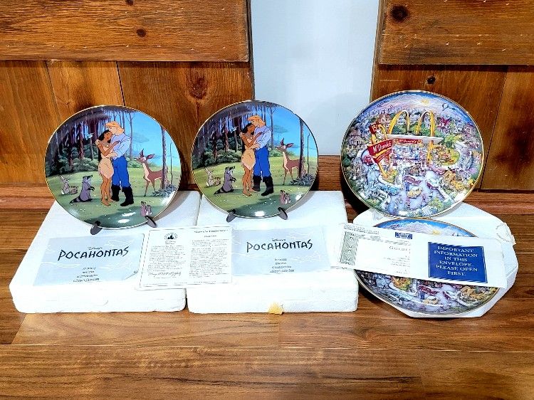 Disney Pocahontas & McDonald's Collector's Limited Edition Plates