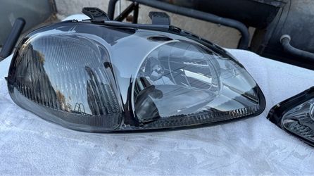 99-00 Honda Civic Smoke Clear Reflector Headlights