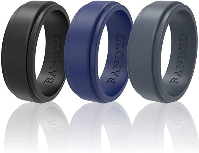 Silicone Wedding Rings for Men and Women 3 Pack Wedding Bands for Fitness, Engineers, Sports, Weightlifting | Comfortable Fit, Skin Safe Soft Rubber W