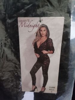 Seven 'til Midnight Black Lace Jumpsuit Size S