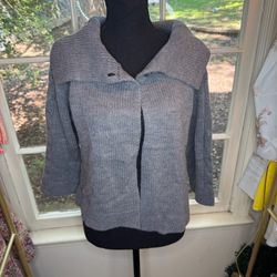 New Yoke & Company Cropped Cardigan Grey Size Medium