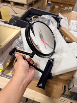 Wall mount makeup mirror