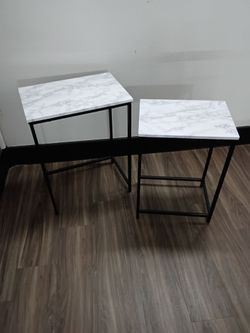 Side Tables with Metal Frame (2 pcs)
23.5"HX17.75"LX11.75"W
22"HX15"LX11"W