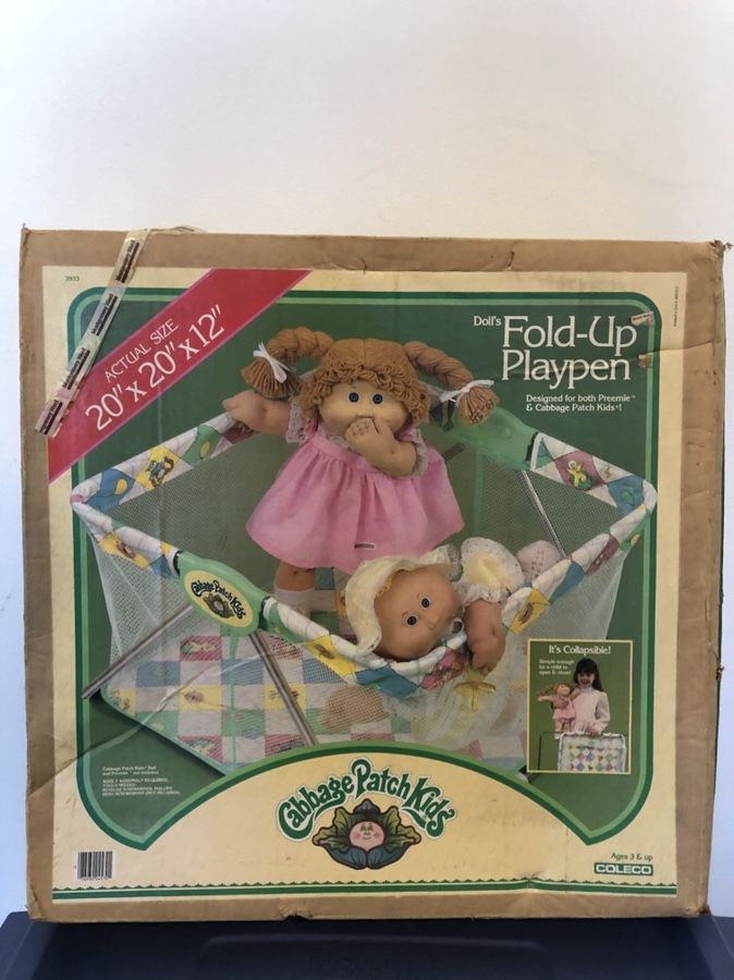 Vintage 1984 Cabbage Patch doll playpen IN ORIGINAL BOX NEVER OPENED!