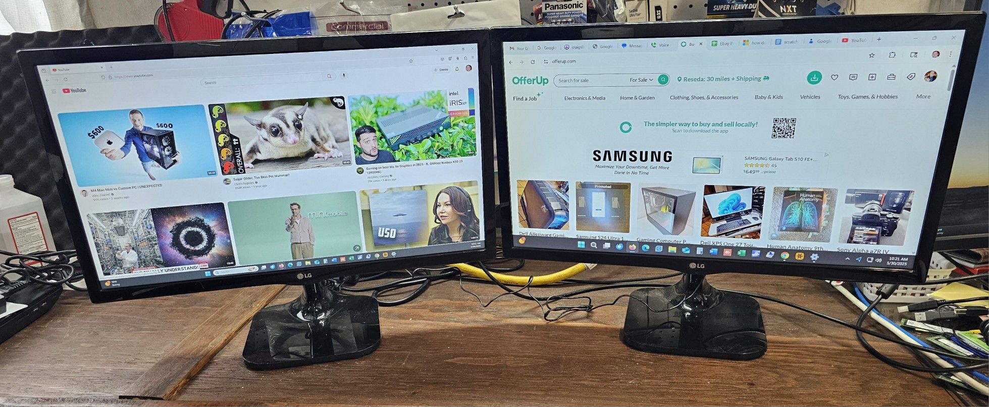Matching 24" LG Monitors, 1920x1080, HDMI, VESA