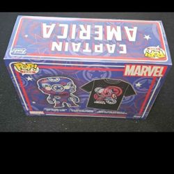 Funko With A T- Shirt Large And It's Captain America