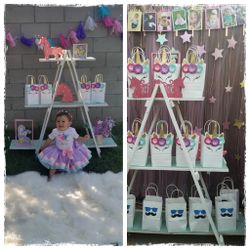 Birthday party decorations- candy bag stand