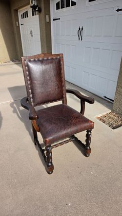 Wood Chair Leather Cushioning