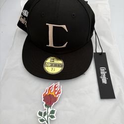 Civil Regime x New Era 59FIFTY Fitted Hat – Black Rose – Size 7 3/8 – New