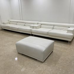 Real Leather Modern Sofa And Loveseat 
