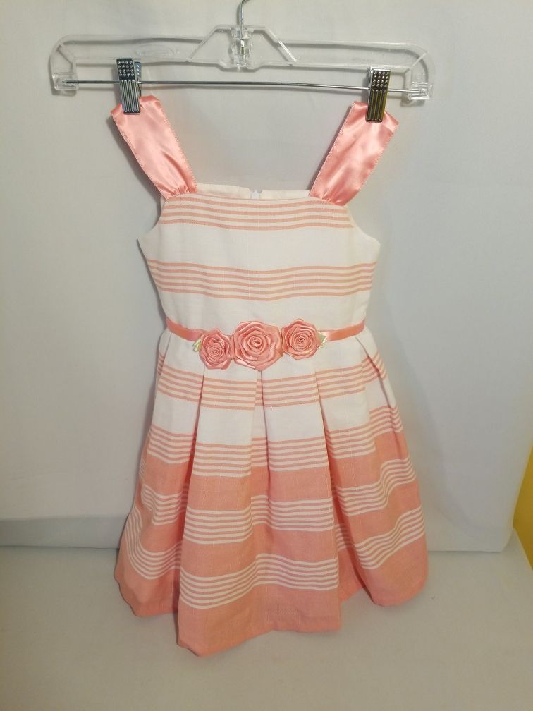Bonnie Jean Pink White Stripe Dress size 5