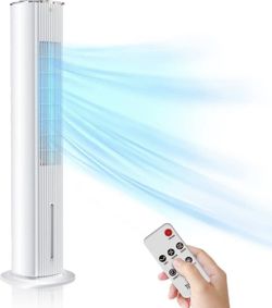 Portable Evaporative Cooler - VEOHAUT Evaporative Air Cooler, 60° Oscillation, 3 Speeds Cooling Fan, Remote & 12-Hour Timer, Air Conditioner for Home