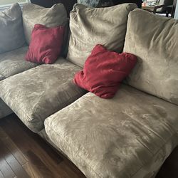 Brown Suede Sectional Couch
