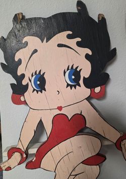 Betty Boop Painted Wood Cutout Sign