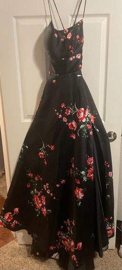 Elegant Floral Black Dress