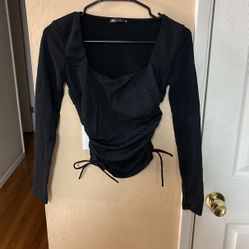 Zara Black Long Sleeves Blouse 