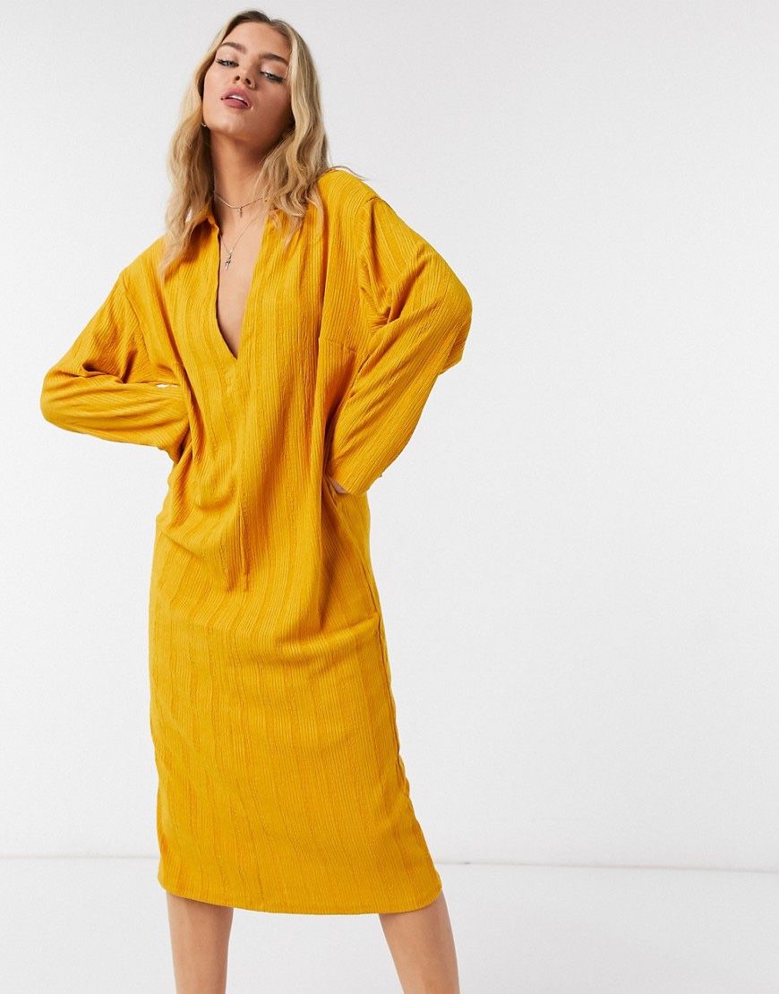 Free People Yellow Midi Dress Sz Medium