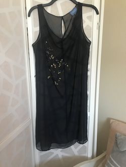 Chiffon Dress Navy Blue