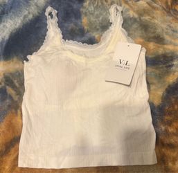 Vital Life Activewear off White Lace  Tank Top