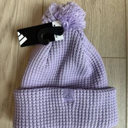 NWT adidas Women's Beanie Knit Winter Ballie Hat Powder Plum Purple