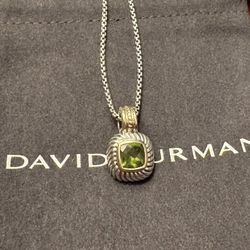 David Yurman Albion Prasolite Two Tone Pendant W Chain