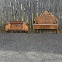 Antique Double Bed Headboard And Footboard