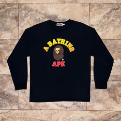 BAPE Angry Ape Vintage Washed Long Sleeve Tee Black Size Large