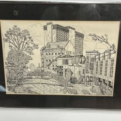 Signed Richard Ricardo Ross San Antonio Riverwalk Framed Art Vintage