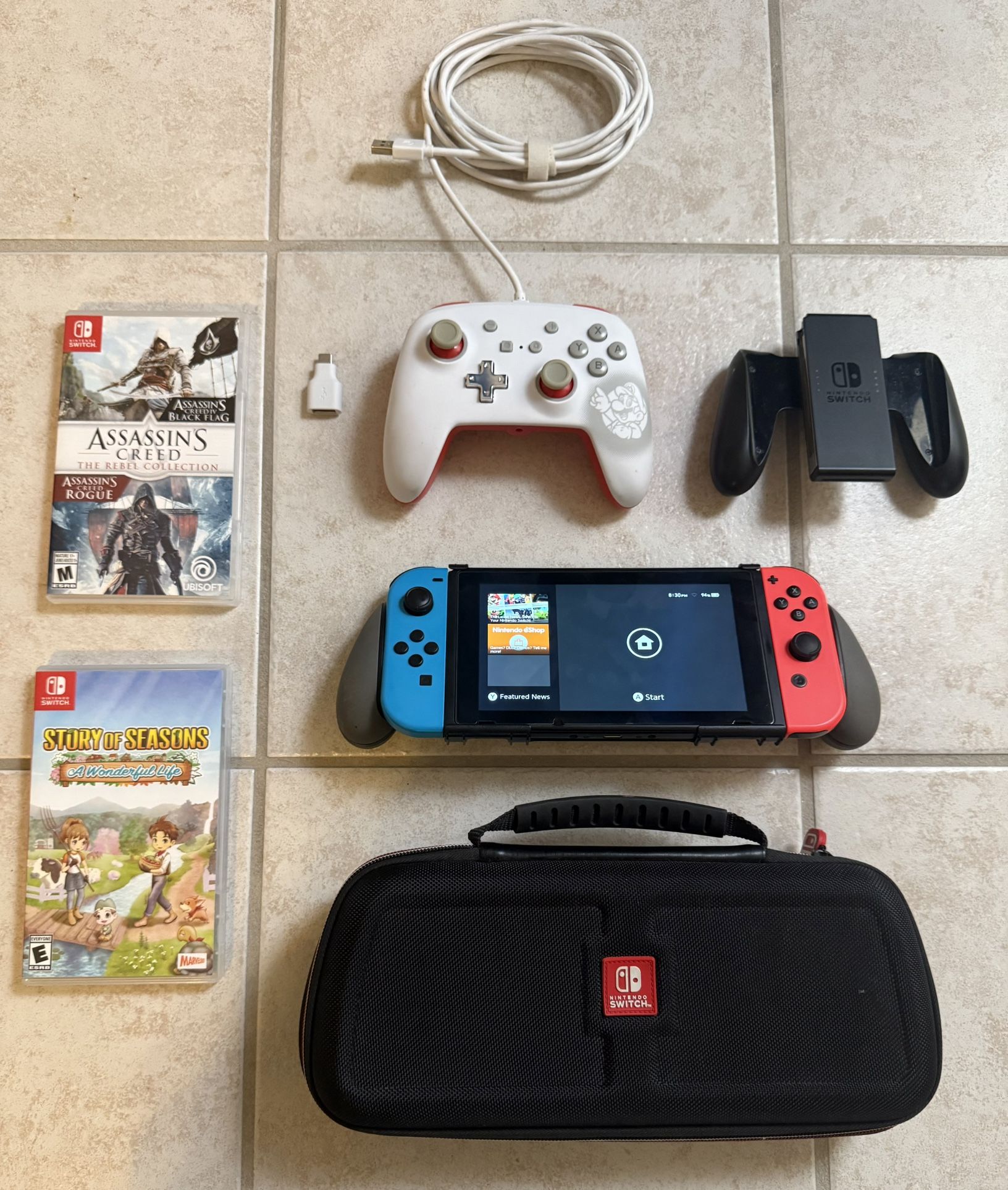 Nintendo Switch Bundle With 2 Games, Extra Controller & MORE!