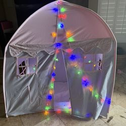 Costzon Kids Play Tent, Large Spacious Cotton Canvas Playhouse With Lights!