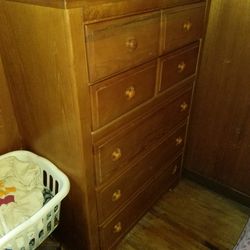 Wood Dresser With Deep Drawers