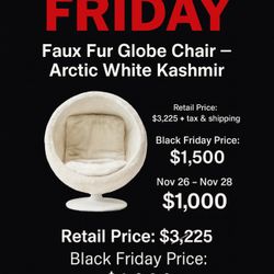 Restoration Hardware Faux Fur Globe Chair