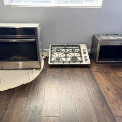 GE Profile Wall Oven, Cooktop, And Microwave