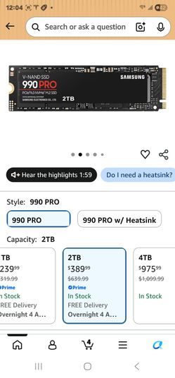 Samsung 2TB SSD $200 OBO