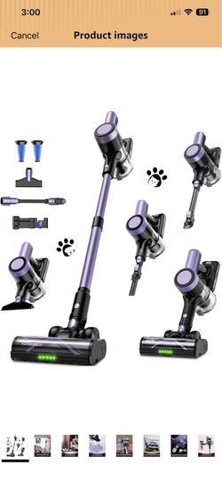Cordless Vacuum Cleaner for Home, 55KPa Powerful Suction, Self-Standing Stick Vacuum with Charging Dock, Anti-Tangle Brush, Lightweight for Pet Hair, 